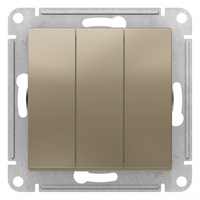 Выключатель 3-кл. СП AtlasDesign 10А IP20 (сх. 1+1+1) 10AX механизм шампань SchE ATN000531 Schneider Electric