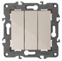 Выключатель Эра Elegance 14-1107-02 3-клавишный встроенный 250 В 10 А IP 20 слоновая кость Б0034250 (Энергия света)