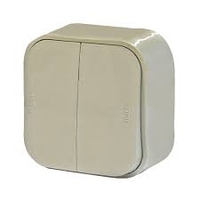 Выключатель двухклавишный Legrand Quteo слоновая кость 782232