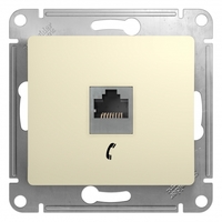 Розетка телефонная 1-м СП Glossa RJ11 механизм беж. SchE GSL000281T Schneider Electric