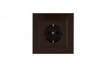 Розетка 1-м СП Karea 16А IP20 с/з корич. Makel 56096028