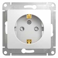 Розетка 1-м СП Glossa 16А IP20 с заземл. защ. шторки механизм бел. SchE GSL000145 Schneider Electric
