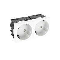 Розетка силовая 33° двойная 2х2К+З Modul45connect, со шторками, 16А 250В белая | 6120483 OBO Bettermann