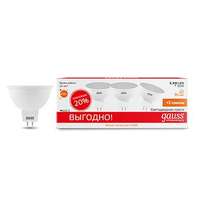 Лампа светодиодная LED 5,5Вт GU5.3 220В 2700К Elementary MR16 (3 лампы в упаковке) | 13516T Gauss