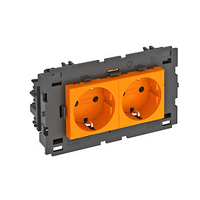 Розетка двойная 0° Modul45connect с з/к, 250 В, 16A (оранжевый) (STD-D0C8 ROR2) | 6120434 OBO Bettermann