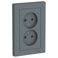 Розетка 2-м СП AtlasDesign 16А IP20 без заземл. в сборе грифель SchE ATN000720 Schneider Electric