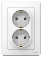 Розетка 2-м СП Blanca 16А IP20 250В с заземл. без защ. шторок бел. SchE BLNRS001021 Schneider Electric