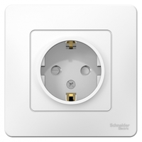 Розетка 1-м СП Blanca 16А IP20 250В с заземл. защ. шторки бел. SchE BLNRS001111 Schneider Electric