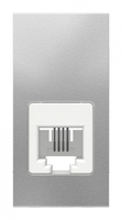Розетка телефонная 1-м 1мод. Unica Modular RJ12 алюм. SchE NU349130 Schneider Electric