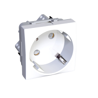 Розетка 1-м 2мод. Altira 45 16А IP20 2P+E защ. шторки бел. R9003 SchE ALB44282 Schneider Electric