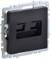 Розетка двойная СП RJ11+RJ45 кат.5E BRITE РК/Т12-БрЧ черн. IEK BR-KT20-O-1-K02 (ИЭК)