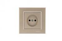 Розетка 1-м СП Karea 10А IP20 б/з латунь Makel 56057022