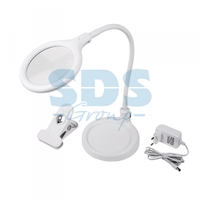 Лупа настольная малая 3Х с подстветкой 30 LED (подставка + прищепка) бел. REXANT 31-0247