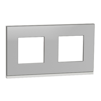 Рамка UNICA PURE двухпостовая горизонтальная алюминий матовый/белый - NU600480 Schneider Electric