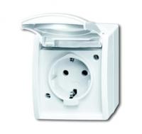 Розетка SCHUKO 16А 250В IP44 для открытого монтажа, с полем надписи, серия ocean, цвет альпийский белый | 2083-0-0831 2CKA002083A0831 ABB