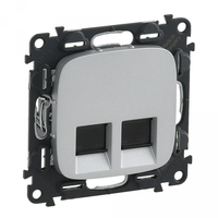 Механизм розетки компьютерной 2-м Valena Allure RJ45 кат.6 UTP с лицевой панелью алюм. Leg 753943 Legrand