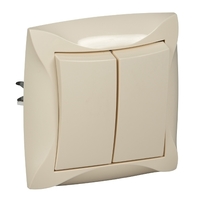 Выключатель 2-кл. СП Дуэт 10А IP20 беж. SchE WDE000252 Schneider Electric