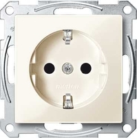 Механизм розетки 1-м СП Merten 16А IP20 с заземл. защ. шторки SM беж. SchE MTN2400-0344 Schneider Electric