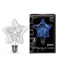 Лампа светодиодная Vintage Star 115х155мм 2Вт E27 RGB 1/5/40 Gauss 160802008