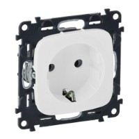 Силовая розетка Legrand Valena Allure 2К+3 с заземлением защитными шторками под рамку белая 753720