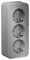 Розетка BLANCA наружная трехпостовая, с заземлением, со шторками, изолирующей пластиной, 16А, 250В, алюминий - BLNRA011313 Schneider Electric