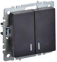 Выключатель 2-кл. СП BRITE ВС10-2-1-БрЧ 10А с инд. черн. IEK BR-V20-1-10-K02 (ИЭК)