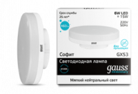 Образец Лампа светодиодная LED 6Вт GX53 220В 4100К Elementary | 83826 Gauss