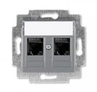 Розетка информационная Levit двойная 2хRJ45 кат. 6 сталь ABB 2CHH296118A6069