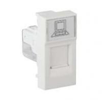 Розетка компьютерная RJ45 1-м 1А IP20 45х22.5 модул. бел. Рувинил АДЛ 13-902 Ruvinil