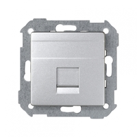 Адаптер на 1 RJ45 коннектор 75542-30 защ. шторки Simon82 Detail алюм. 82008-93