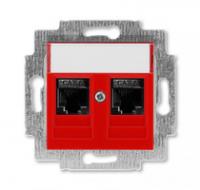 Розетка информационная Levit двойная 2хRJ45 кат. 6 красн. ABB 2CHH296118A6065