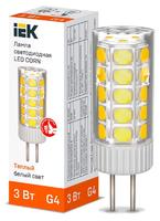 Лампа светодиодная CORN капсула 3Вт 12В 3000К керамика G4 | LLE-CORN-3-012-30-G4 IEK (ИЭК)