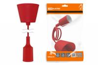 Патрон пластиковый Е27 с подвесом 1 м, красный TDM | SQ0335-0063 ELECTRIC