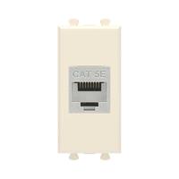 Компьютерная розетка RJ-45 без шторки модульная, кат.5е экранированная, "Avanti", "Ванильная дымка", 1 модуль | 4405761 DKC (ДКС)