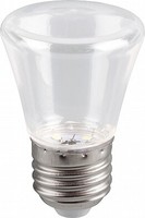 Лампа светодиодная LED 1вт Е27 прозрачный 2700К колокольчик FERON 25909