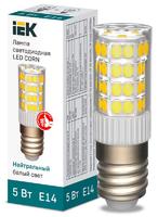 Лампа светодиодная Corn 5Вт капсульная 4000К нейтр. бел. E14 230В керамика IEK LLE-Corn-5-230-40-E14 (ИЭК)