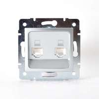 Механизм розетки компьютерной RJ45 2-м СП Karina матов. серебр. LEZARD 707-4388-141