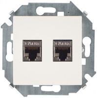 Механизм розетки комп. Simon15 2мод. RJ45 + CAT.6A (АМР FTP) сл. кость Simon 1591564-031