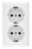 Розетка 2-м ОП Хит 16А 250В без защ. шторок с заземл. бел. SchE RA16-238-B Schneider Electric