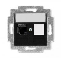Розетка информационная Levit RJ45 кат. 6 и заглушка антрацит ABB 2CHH296117A6063