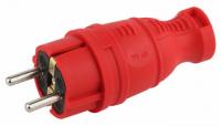 Вилка каучуковая з/з прямая 16А IP44 красн. V8-RED-IP44 Эра Б0044547 (Энергия света)