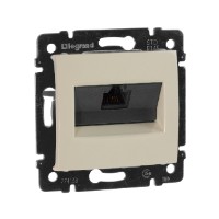 Розетка компьютерная 1-м СП Valena RJ45 кат.5E UTP на винтах механизм сл. кость Leg 774138 Legrand