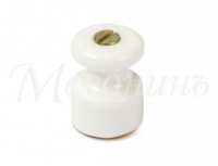 Изолятор фарф. с саморезом для наружн. монтажа витой электропр-ки, D18,5х24мм, цвет -белый, ТМ МезонинЪ (20 шт /уп) | GE70027-01 20шт GREENEL