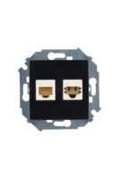 Механизм розетки комп. + телеф. 1-м СП Simon15 RJ11 RJ45 CAT.5E черн. Simon 1591590-032