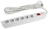 Удлинитель с сетевым фильтром 6х2м заземл. 10А IP20 SFX-6es-2m-W выкл. бел. Эра Б0044023 (Энергия света)