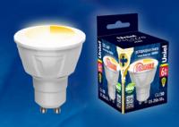 Лампа светодиодная LED-JCDR 6W/WW/GU10/FR/DIM PLP01WH Яркая JCDR 6Вт матовая 3000К тепл. бел. GU10 диммир. (упак. картон) Uniel UL-00003990