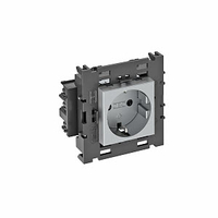Розетка одинарная 0° Modul45connect с з/к, 250 В, 16A (алюминий) (STD-D0C8 AL1) | 6120422 OBO Bettermann