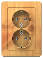 Розетка 2-м СП Blanca 16А IP20 250В с заземл. защ. шторки ясень SchE BLNRS001125 Schneider Electric