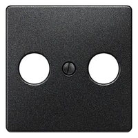 ЧЕРНЫЙ МЕТАЛЛИК КРЫШКА РОЗЕТКИ ДЛЯ RF/TV/SAT 55X55MM 2 ОТВЕРСТИЯ DELTA I-SYSTEM Siemens 5TG1223