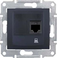 Розетка компьютерная 1-м СП Sedna RJ45 кат.6E STP экранир. механизм графит SchE SDN4900170 Schneider Electric